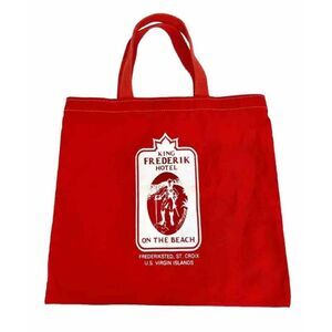 VINTAGE 1980s King Frederik Hotel St. Croix Red Tote Bag USVI Virgin Islands